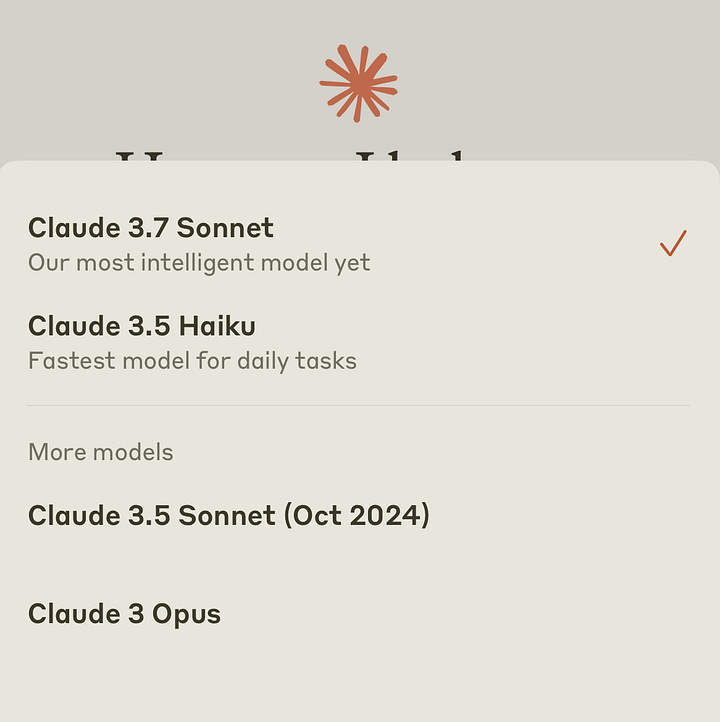 A series of three screenshots displaying different AI chatbot model selection menus. The first image shows an AI assistant with options for different search and reasoning models, including 'Auto,' 'Pro,' 'Deep Research,' and reasoning models like 'R1' and 'o3-mini.' The second image is from the Claude AI interface, showing available models such as 'Claude 3.7 Sonnet,' 'Claude 3.5 Haiku,' and older versions like 'Claude 3 Opus.' The third image is from ChatGPT, listing models including 'GPT-4o,' 'GPT-4o with scheduled tasks (beta),' 'GPT-4.5 (research preview),' and smaller models like 'o1' and 'o3-mini.' Each interface presents model options with varying capabilities for users to select based on their needs.