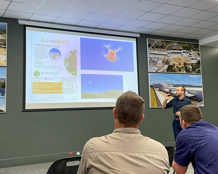 Ken Treloar macadamia drone data expert presents to farmers at a Golden Macadamias study group in 2023