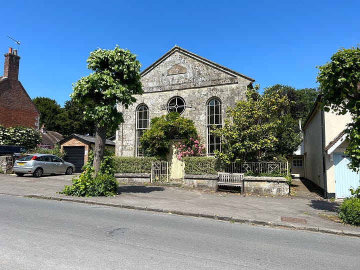 4 photos of property in the HIgh Street, Hindon, including a chapel. Images: Roland's Travels