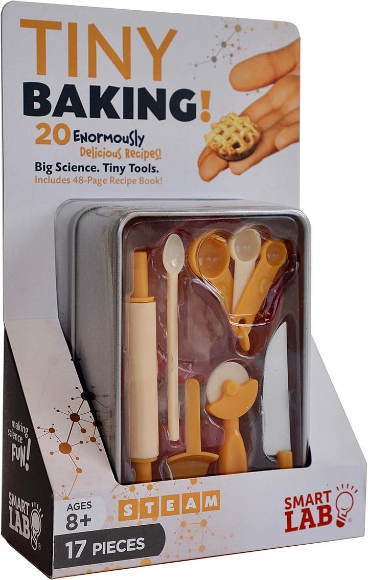 From left: Tiny Baking Kit, Cake Explosion baking kit.