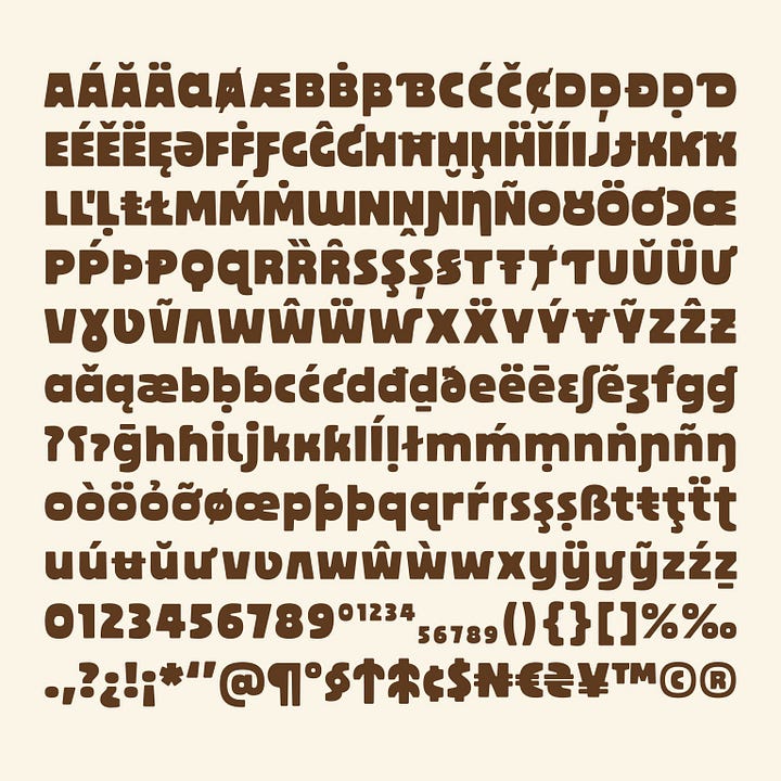 Oja Display, designed by Chisaokwu Joboson, is a bold and expressive typeface inspired by the anatomical structure of the traditional Oja flute from Eastern Nigeria. 