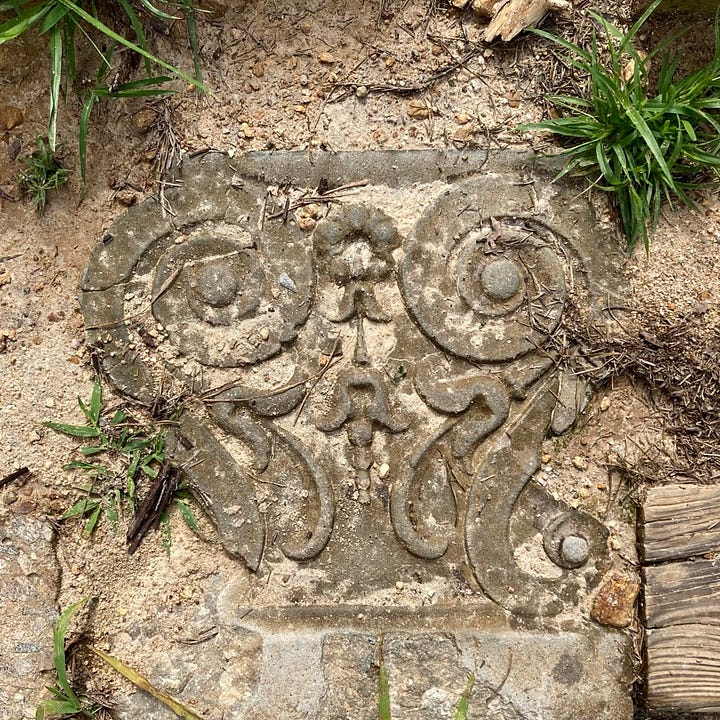 stonework embedded on hiking trail