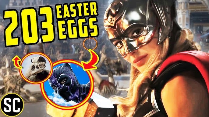 Flashy header images for video compendiums and listicles about numerous easter eggs in the Marvel Cinematic Universe.