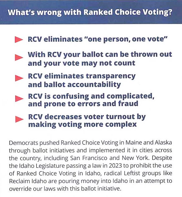 Why Idaho Must Say NO to Ranked Choice Voting! (The COMMUNIST PARTY favors RCV!)