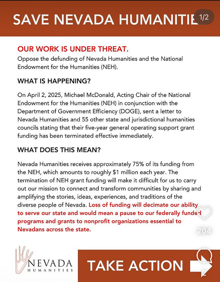 Social media posts from state humanities councils of Oregon, Kansas, Nevada and Idaho