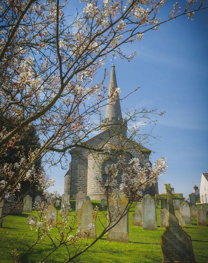 Local views of the island: Cliff Path in St Peters; Torteval Church from across the field; Torteval Church up close; autumn on the Guernsey Cliff Path. Photos by Peter Tiffin.