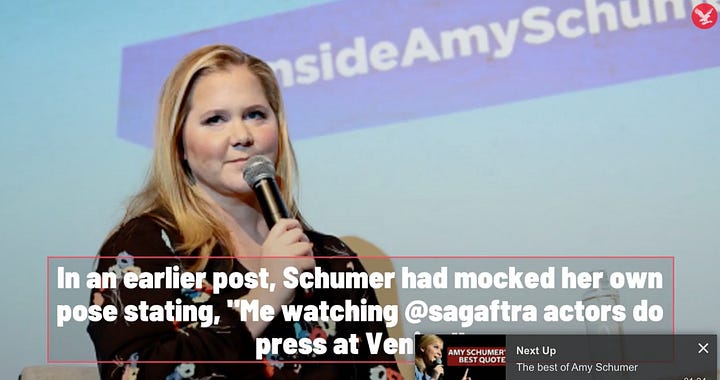 Headlines about Sheryl Sanderg, Debra Messing and Amy Schumer