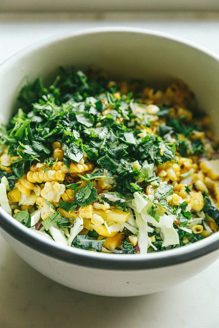 Mexican street corn slaw in the making. 