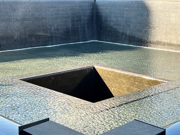 images from the 9/11 memorial pools
