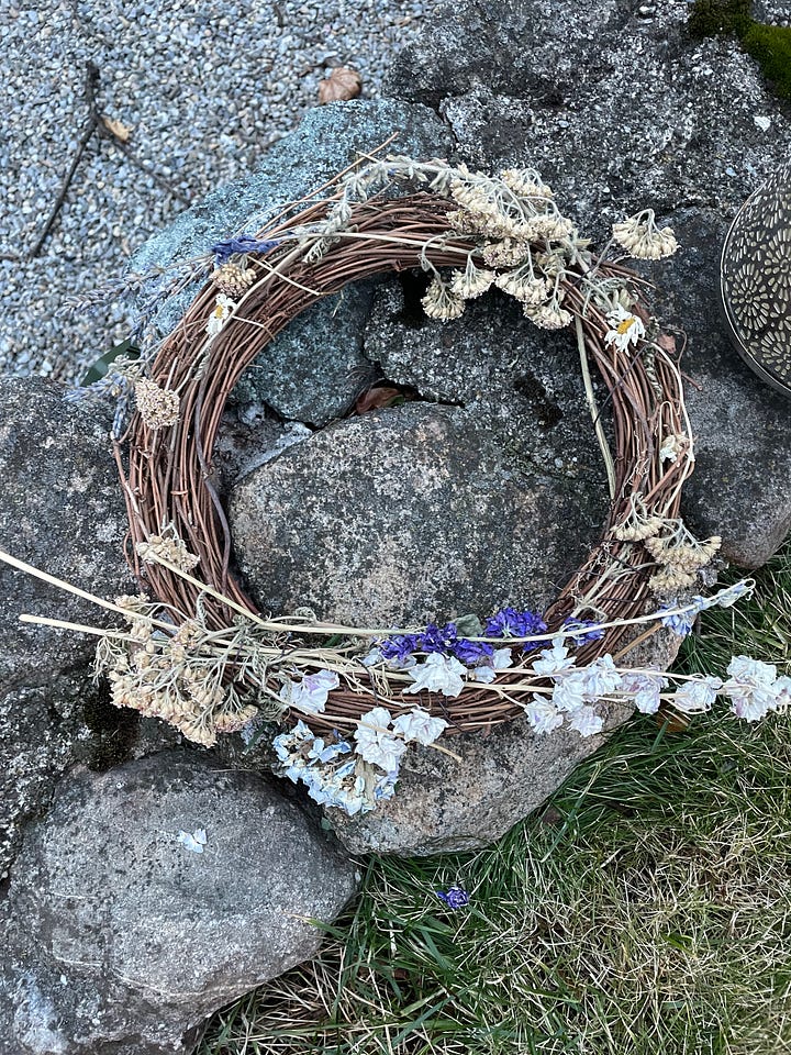 Celebration supplies for a winter solstice gathering