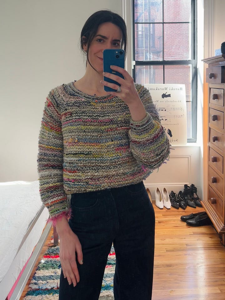 Scrap yarn sweater