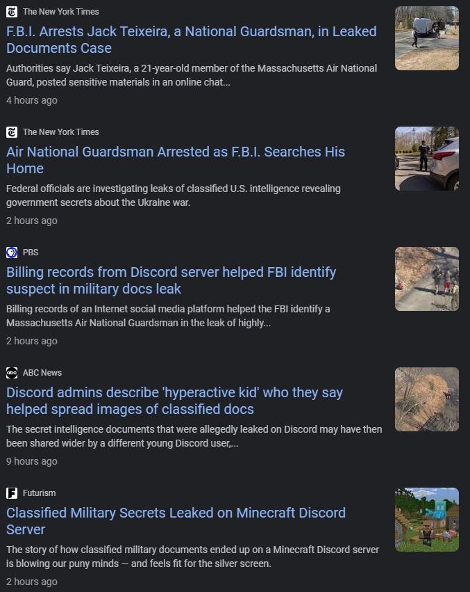 News Headlines of Discord Leaks