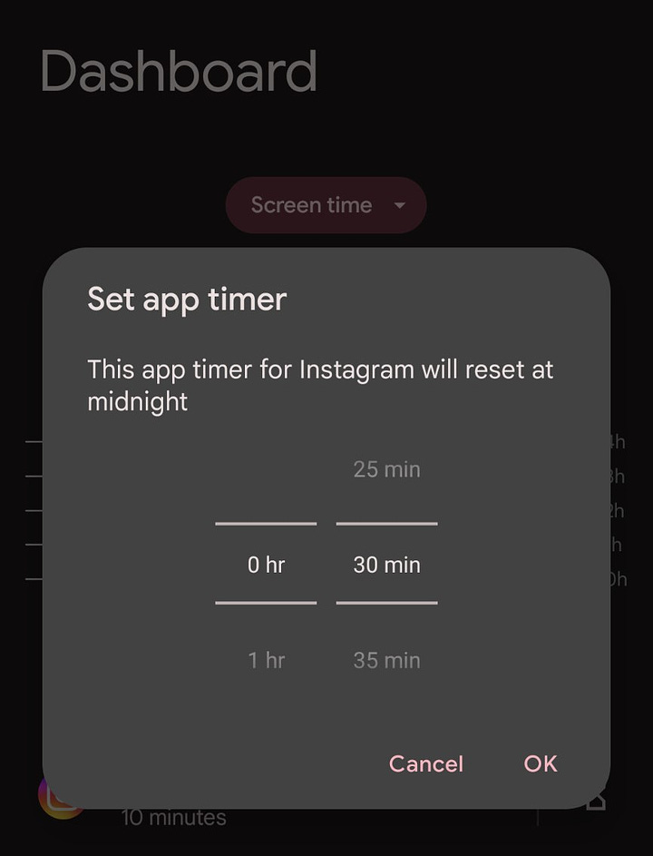 Setting Up App Timer Limit