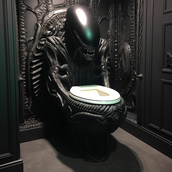 Alien and Terminator Themed Toilets
