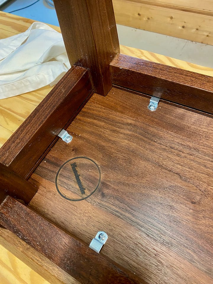 Adding stain transforms the wood. Then I saw flaws that I needed to go back and correct before adding the finishing touches.