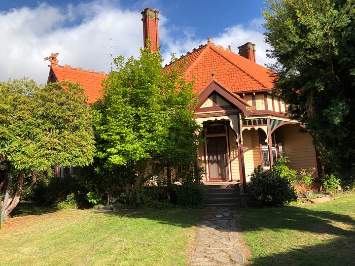 a picture of Norman Lindsay's house and a picture of Bunyip Bluegum