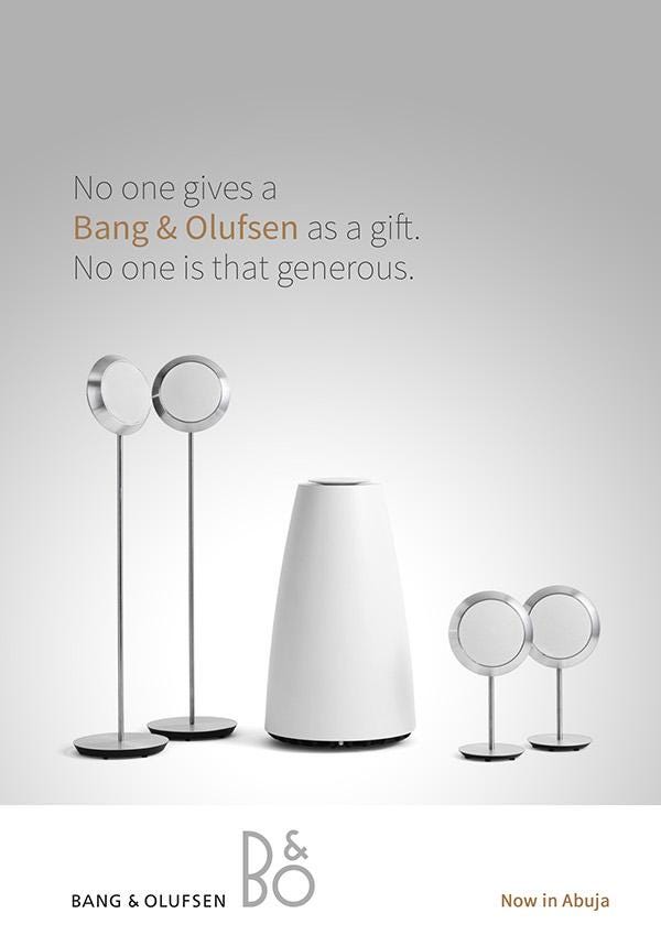 a gallery showing 4 bang & olufsen ads