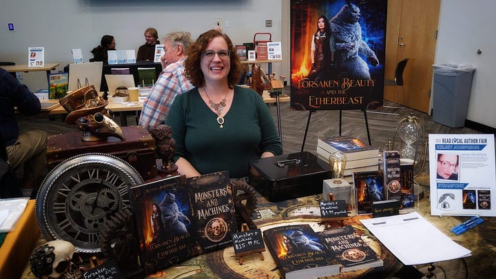 Pics of my table set up at Johnston Public Library