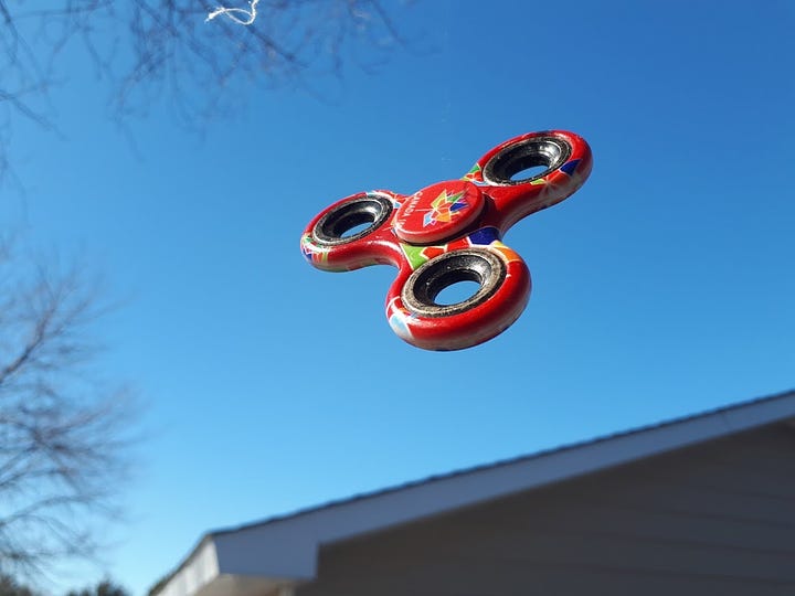 Canada 150 anniversary fidget spinner flying in the sky