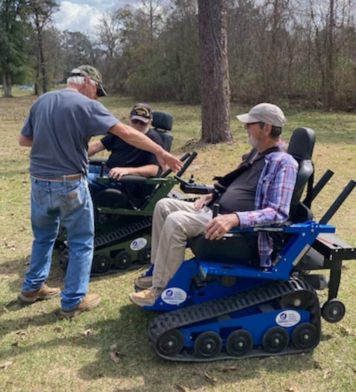 Veterans using Motorized Wheel Chairs