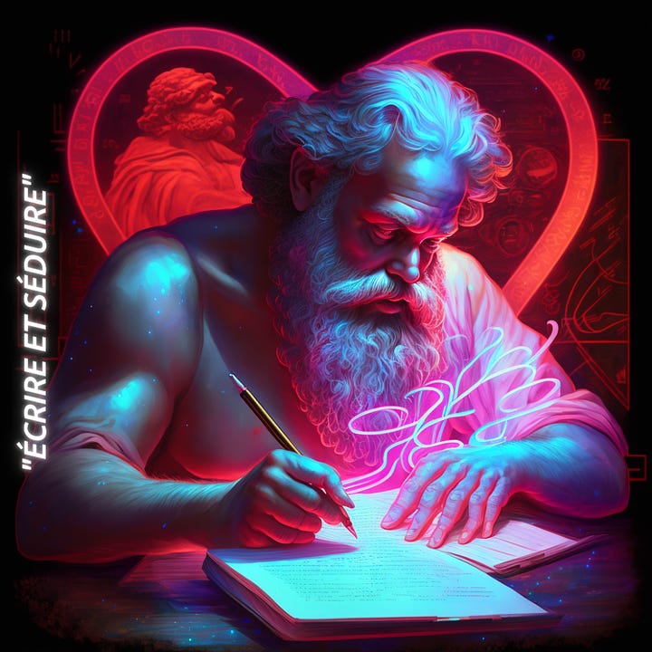 Socrate amoureux, écrit une lettre d'A