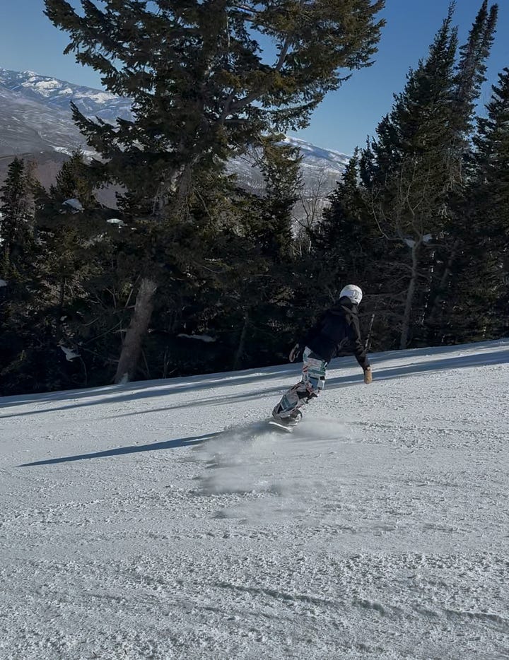 snowboarding on park city mountain