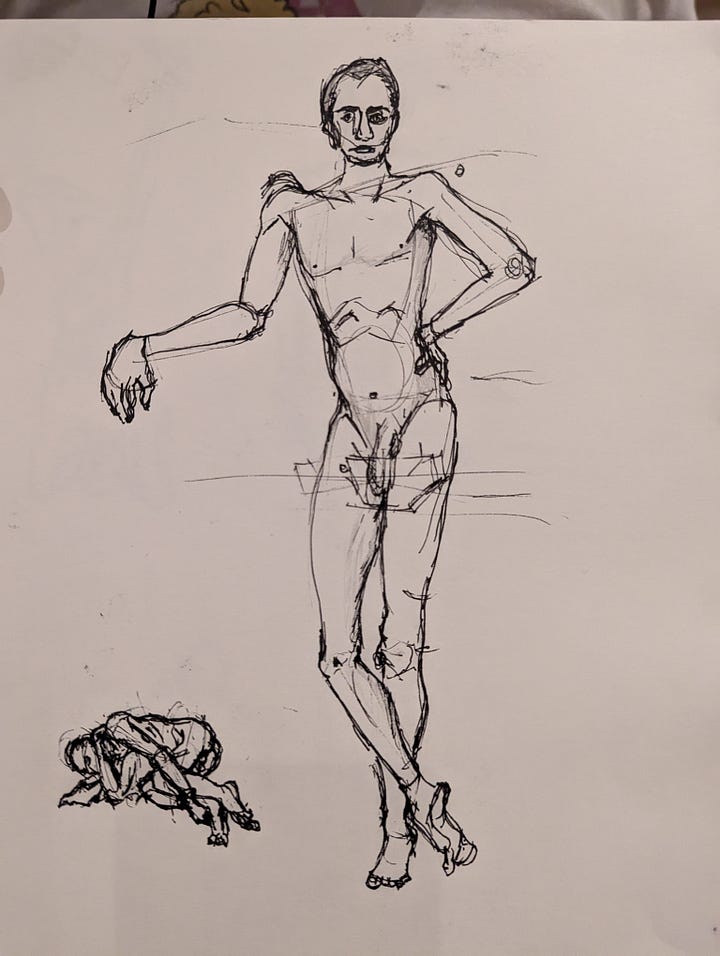 life drawing sketches of male nude