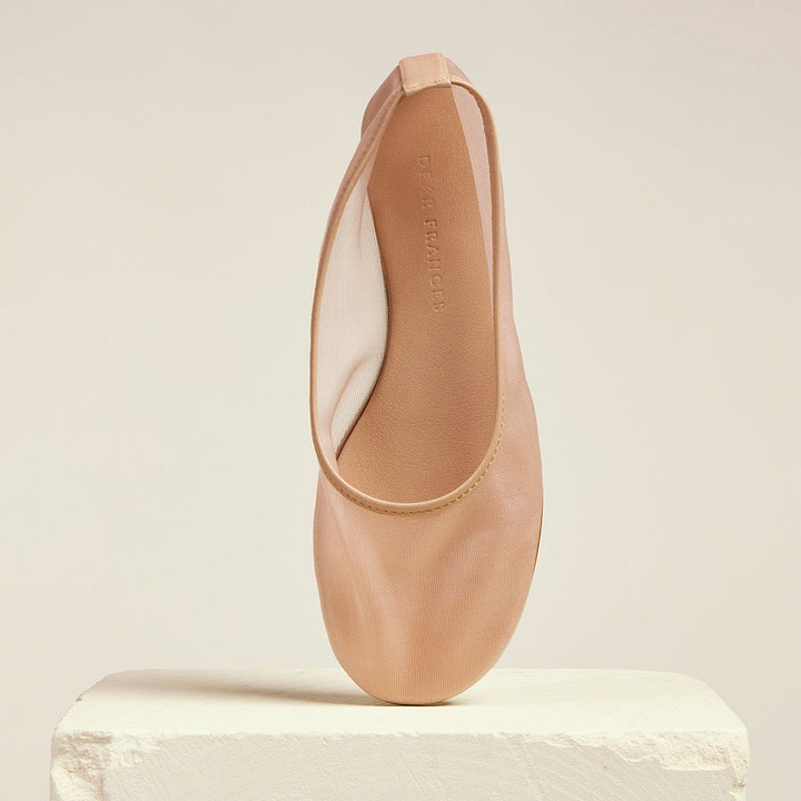 sheer ballet flats, sheer lace top and sheer dress