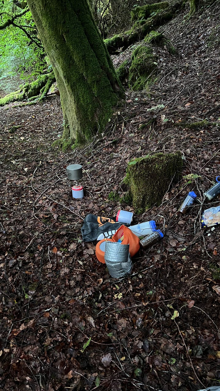 Brewing up, packing and setting off.