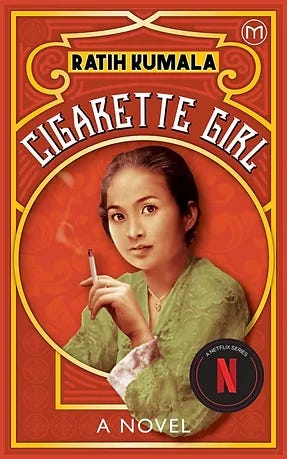 Book covers of "The Sad Part Was" by Prabda Yoon and "Cigarette Girl" by Ratih Kumala