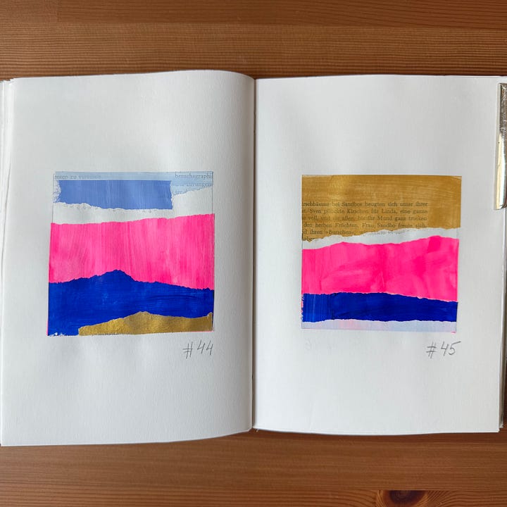 Collage art, mixed media art, sketchbooks