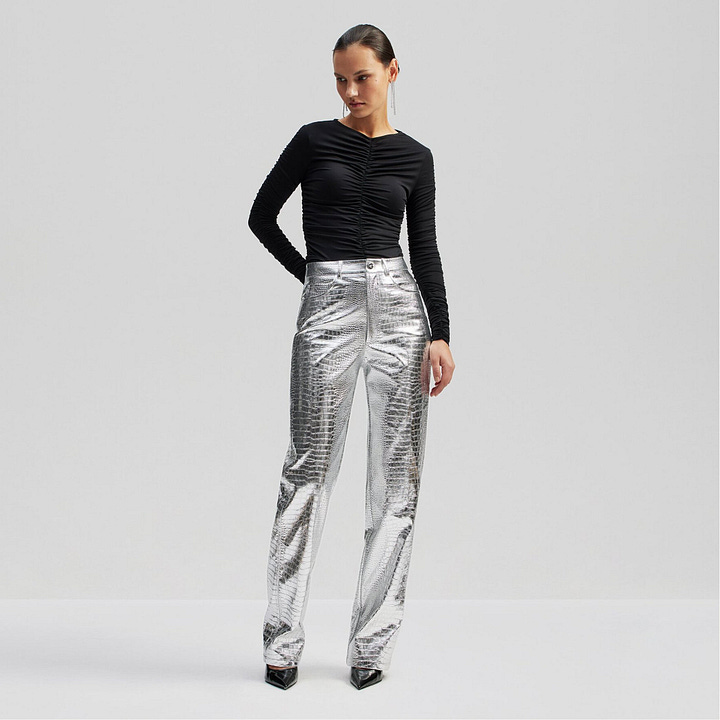 metallic trousers