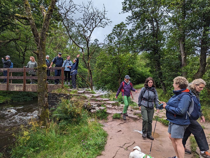 Guided walk at the brecon beacons waterfalls area Pontneddfechan and Ystradfellte