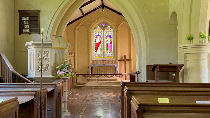 Interior photos of St Mary's Church Orcheston. Images: Roland MIllward