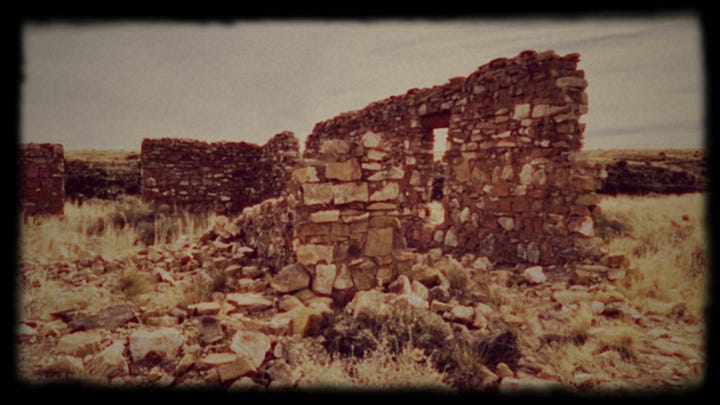 Photographs of ruins near the Two Guns Exit on I40 East of Flagstaff, Arizona