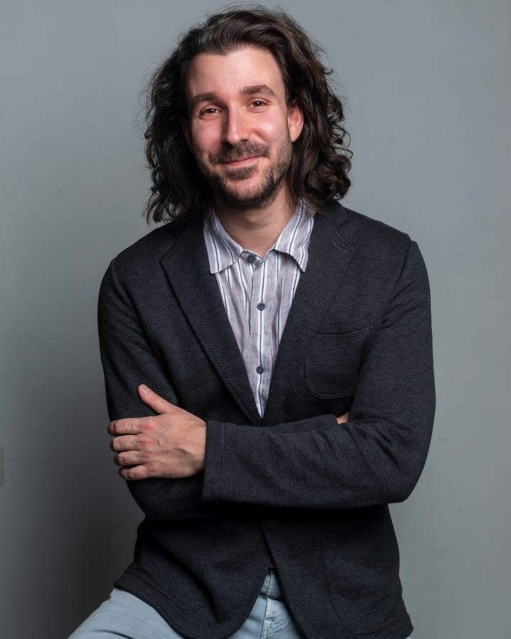 Cover art for AMPLIFY and author photo of Adam Met