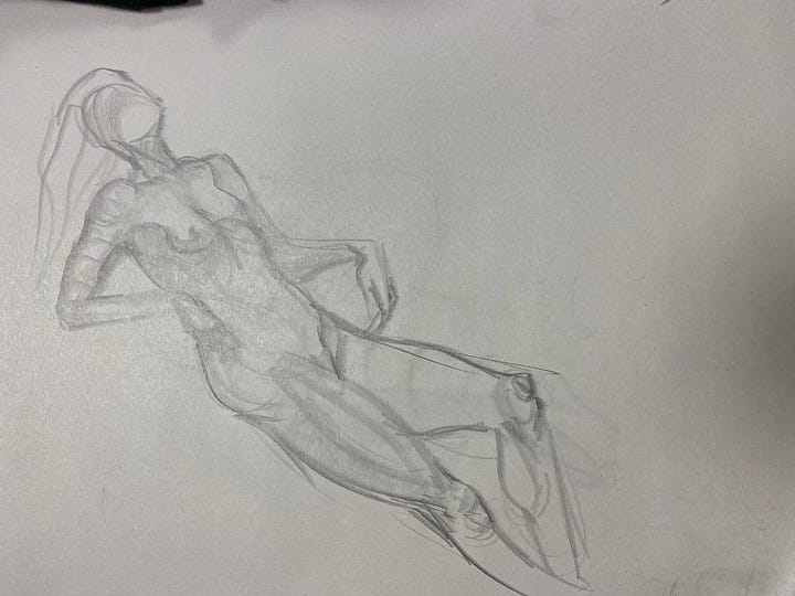 nude female life drawing in cardiff