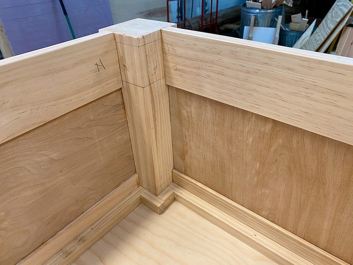Grooves cut into bench legs