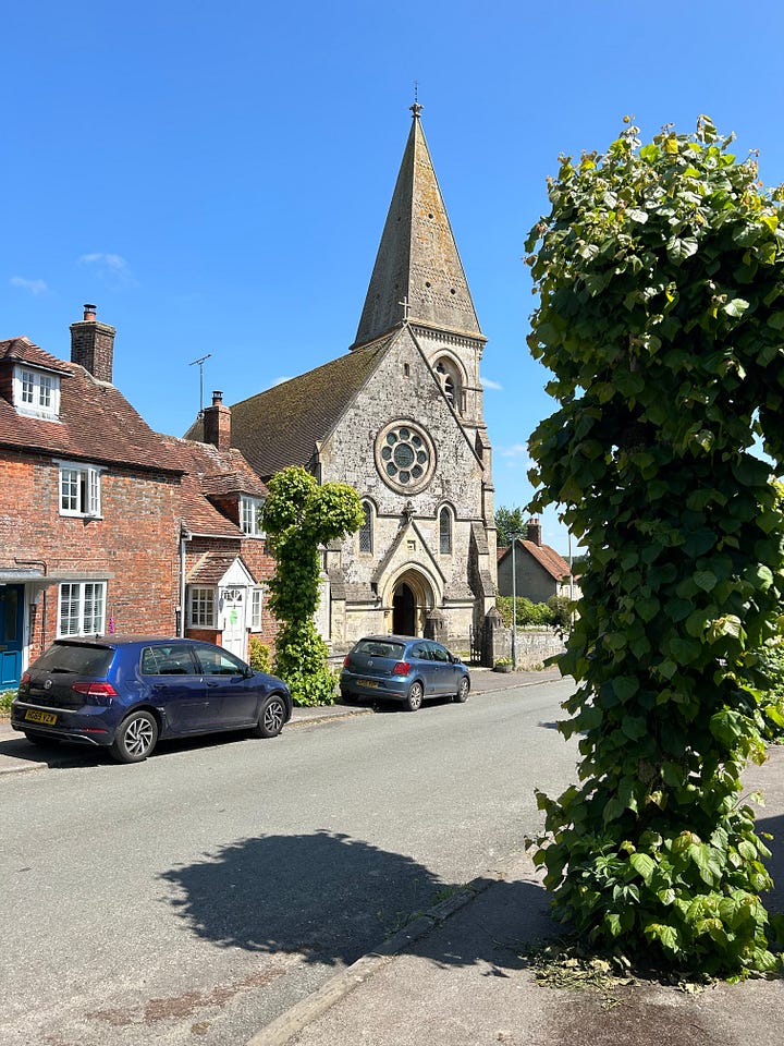 4 photos showing St John the Baptist Church, Hindon, Wiltshire