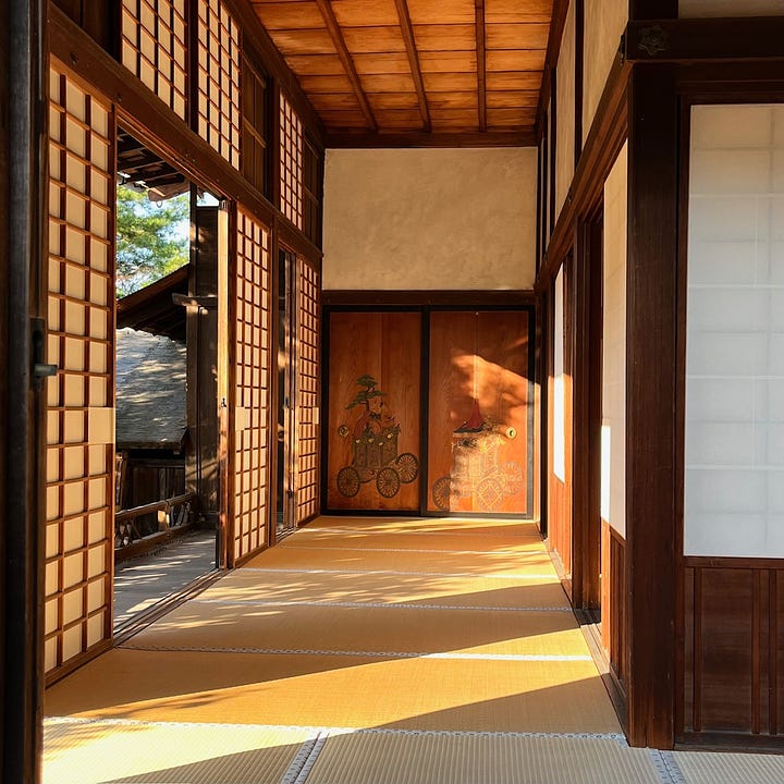 The Shugakuin Imperial Villa - Interiors with shelves, sliding doors, and slanting light