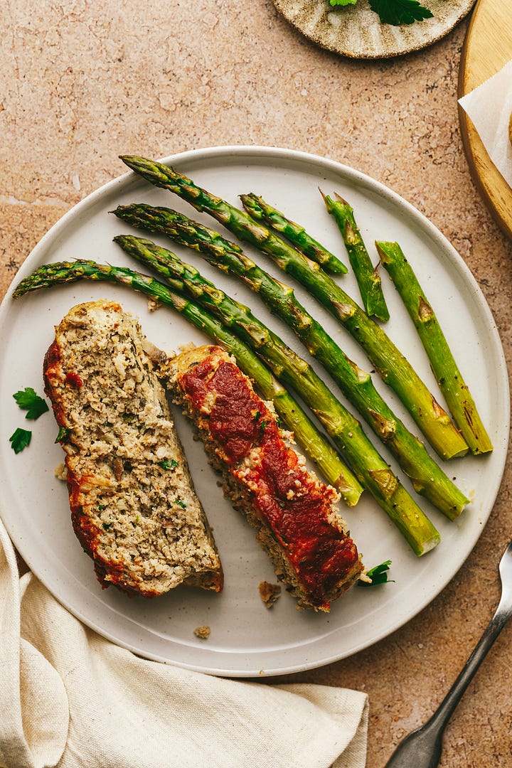 Keto turkey meatloaf sliced into servings.