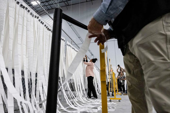 Voting results are posted at the Fulton County Election Hub and Operation Center in Fairburn, Georgia. Christian Monterrosa/Bloomberg/Getty Images. Election observers watch ballots being sorted and counted in Reno, Nevada. Jason Bean/Reno Gazette-Journal/USA Today Network/Imagn Images. Observers watch as ballots are scanned in Philadelphia. Leah Millis/Reuters. Election workers process mail-in ballots in West Chester, Pennsylvania. Matt Slocum/AP.