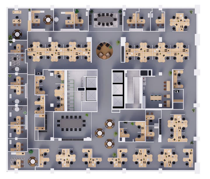 co-living floorplan for office conversions