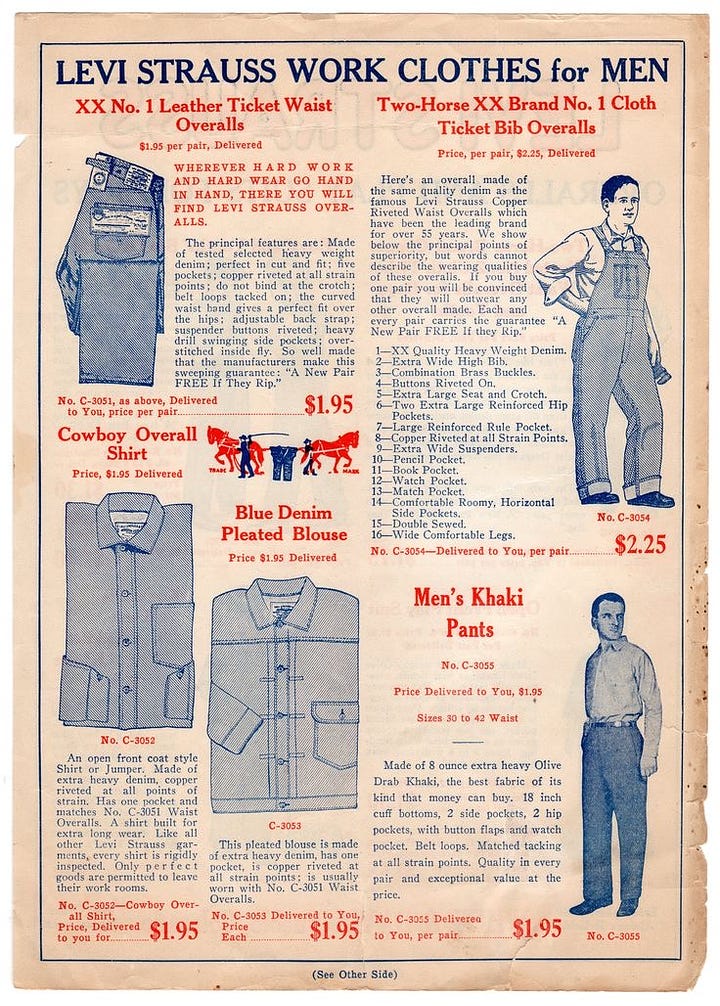 levi's advertising and catalog materials