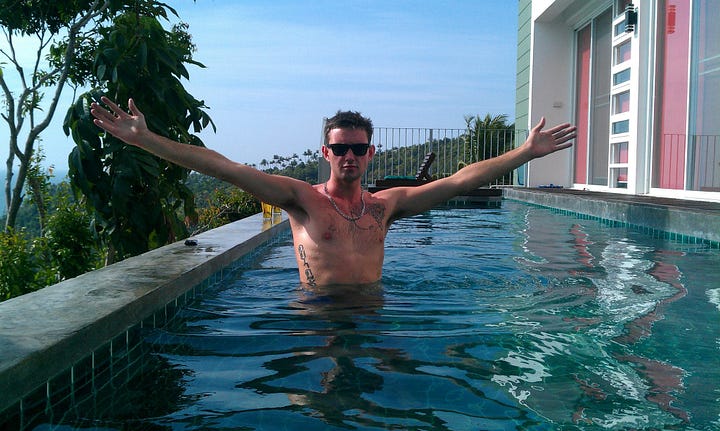 friends having fun on a tropical island koh phangan