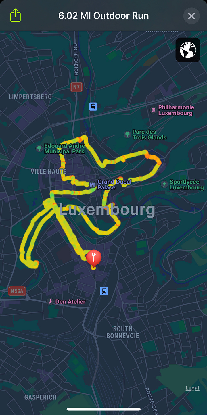 Run-see routes in Brussels and Luxembourg. Running routes in Brussels and Luxembourg.