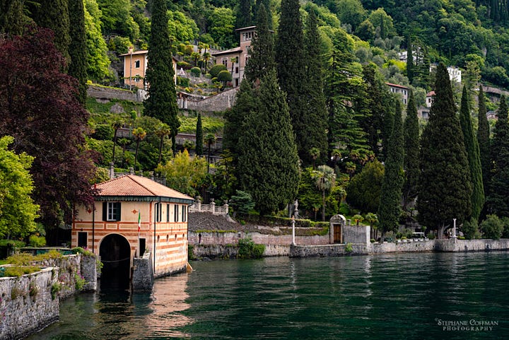 Botanical garden in Varenna, Italy on Lake Como