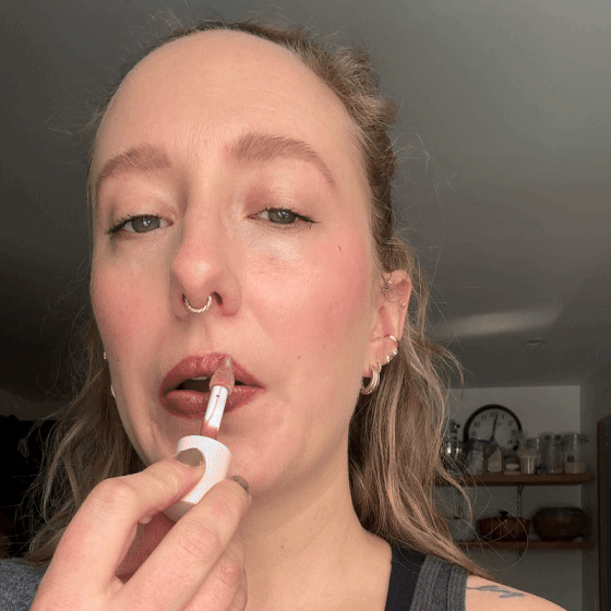 Kara McGrath wearing Make Up For Ever Super Boost Lip Gloss