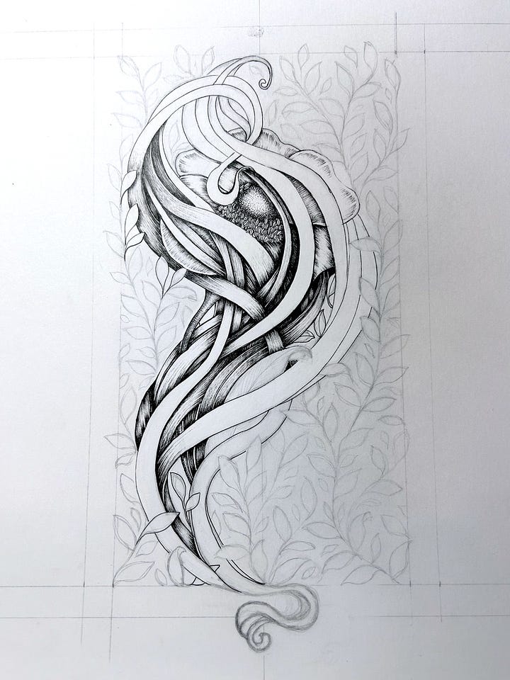 Fineliner pen and ink | botanical inspired illustration | Georgie St Clair