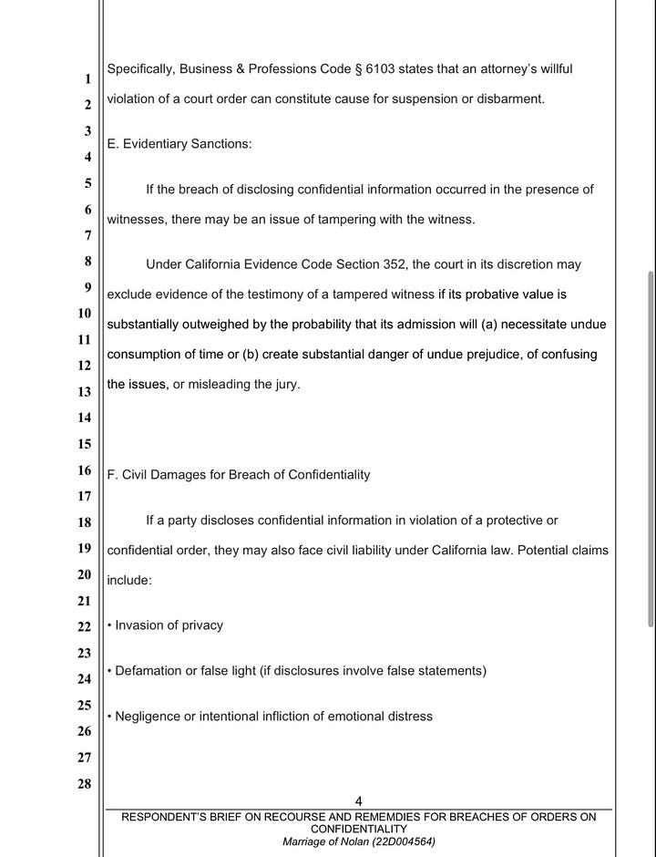 Filed by Mr. Nolan's Attorney Liz Camaur